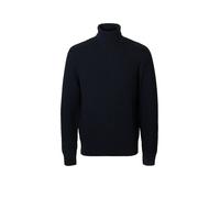 SELECTED HOMME Regular Fit Rollkragenpullover in Waffel-Struktur Modell 'TOM' in Marine, Größe XXL