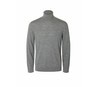 SELECTED HOMME - SLHTRAY LS KNIT MERINO ROLL NECK NOOS medium grey melange - Gr. - XXL