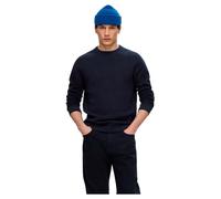 Selected Pullover Ross Regular Fit aus reiner Bio-Baumwolle, Rundhalsausschnitt Dunkelblau XXL