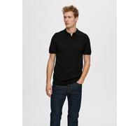SELECTED HOMME Poloshirt mit kurzer Knopfleiste Modell 'BERG' in Black, Größe XL