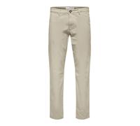 Slim Fit Chino in unifarbenem Design Modell 'NEW Miles' 29/32 men Kitt