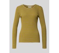Selected Slim Fit Langarmshirt aus Baumwoll-Mix Modell 'ANNA' in Oliv, Größe S