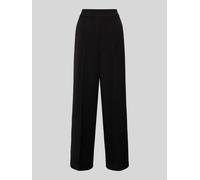 Selected Stoffhose mit weitem Bein und elastischem Bund in Black, Größe 34/32
