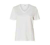 Selected Femme T-Shirt Slfessential V-Ausschnitt Noos Weiß Größe M