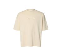 Selected Herren T-Shirt in Beige S Birch