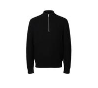 SELECTED HOMME Regular Fit Troyer in Waffel-Struktur Modell 'TOM' in Black, Größe XL