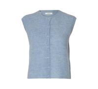 SELECTED WOMEN Damen Slflulu Sl Button O-Neck Vest Noos, Cashmere Blue, L