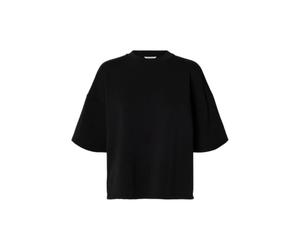 SELECTED WOMEN Damen Slfoversized Tenny Tee Noos, Black, Large