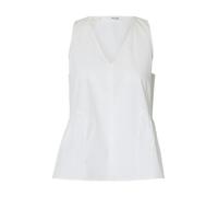 selected women - SLFBLAIR SL V-NECK PEPLUM TOP NOOS Bright White - Gr. - 36