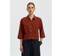 selected women - SLFCLEO REGULAR 3/4 CROPPED SHIRT B Cherry Mahogany - Gr. - 40