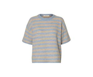 SELECTED WOMEN - SLFLULU 2/4 KNIT O-NECK NOOS cashmere blue - Gr. - XS