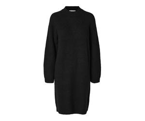 selected women - SLFLULU LS HIGH NECK KNIT DRESS Black - Gr. - M