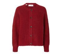 Selected Femme Regular Fit Strickjacke aus Woll-Mix mit Alpaka Modell 'LULU' in Rot, Größe L