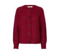 Selected Femme Regular Fit Strickjacke aus Woll-Mix mit Alpaka-Anteil Modell 'LULU' in Kirsche, Größe S