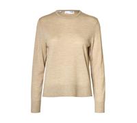 SELECTED WOMEN - SLFTHEA LS KNIT MERINO O-NECK NOOS oatmeal - Gr. - L