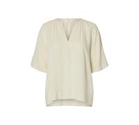 SELECTED WOMEN - SLFVIVA 2/4 V-NECK LINEN BLEND TOP NOOS Sandshell - Gr. - 36