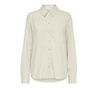 Selected Damen Hemd Bluse Legere Sommer Tunika Canvas Shirt Langarm Oberteil, Farben:Sand, Größe:42