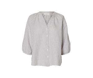 selected women - SLWCLEO-ALBERTA LINEN BLEND SHIRT NOOS Bright White - Gr. - 40