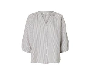 selected women - SLWCLEO-ALBERTA LINEN BLEND SHIRT NOOS Bright White - Gr. - 40