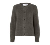 SELECTED WOMEN - SLWLULU LS KNIT SHORT CARDIGAN NOOS Medium Grey Melange - Gr. - XS