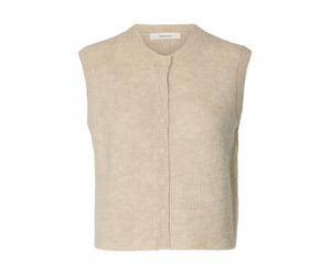 selected women - SLWLULU SL BUTTON O-NECK VEST NOOS Birch - Gr. - S