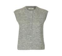 SELECTED WOMEN - SLWLULU SL BUTTON O-NECK VEST NOOS light grey melange - Gr. - M