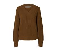 Selected Regular Fit Pullover aus Baumwoll-Mix Modell 'SELMA' in Camel, Größe L