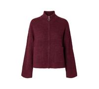 selected women - SLWSIA RAS LS KNIT ZIPPER CARDIGAN NOOS Tawny Port - Gr. - M