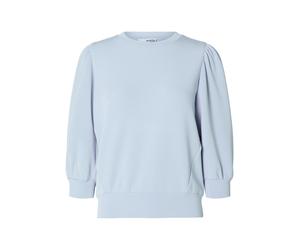 SELECTED WOMEN - SLWTENNY 3/4 SWEAT TOP NOOS Cashmere Blue - Gr. - S
