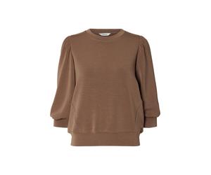 selected women - SLWTENNY 3/4 SWEAT TOP NOOS Chocolate Chip - Gr. - S