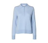 SELECTED WOMEN - SLWTHEA LS KNIT MERINO COLLAR NECK NOOS Cashmere Blue - Gr. - S