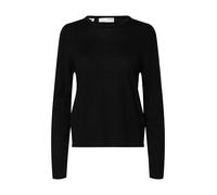 SELECTED WOMEN - SLWTHEA LS KNIT MERINO O-NECK NOOS black - Gr. - XS