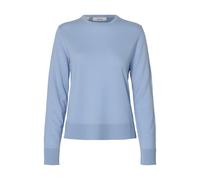 selected women - SLWTHEA LS KNIT MERINO O-NECK NOOS Cashmere Blue - Gr. - XL