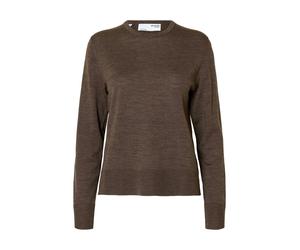 SELECTED WOMEN - SLWTHEA LS KNIT MERINO O-NECK NOOS - Gr. - S