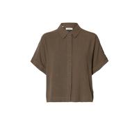 selected women - SLWVIVA SS CROPPED SUN SHIRT NOOS Chocolate Chip - Gr. - 40