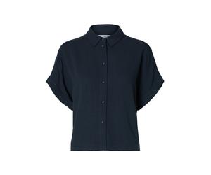 SELECTED WOMEN - SLWVIVA SS CROPPED SUN SHIRT NOOS Dark Sapphire - Gr. - 40