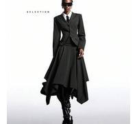 SELECTION 2025 Neuer einfacher Herbst/Winter Damen Gestreifter Slim Waist Anzug Jacke und Bleistiftrock Set, Pendler Stil Herbst Outfit, Bequeme Herbs