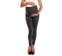 Selente Mummy Love Damen Lange Umstandshose/Umstandsleggins/Umstandstreggins (Made in EU) für die Schwangerschaft, Leggins Dunkelgrau, S-M
