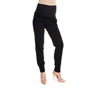 Selente Mummy Love Damen Lange Umstandshose/Umstandsleggins/Umstandstreggins (Made in EU) für die Schwangerschaft, Hose mit Bündchen Schwarz, L-XL