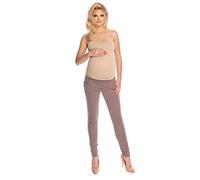Selente Mummy Love Damen Lange Umstandshose/Umstandsleggins/Umstandstreggins (Made in EU) für die Schwangerschaft, Treggins Cappuccino, S-M
