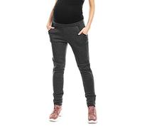 Selente Mummy Love Damen Lange Umstandshose/Umstandsleggins/Umstandstreggins (Made in EU) für die Schwangerschaft, Hose Bündchen Dunkelgrau, L-XL