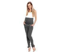 Selente Mummy Love Damen Lange Umstandshose/Umstandsleggins/Umstandstreggins (Made in EU) für die Schwangerschaft, Hose mit Schleife Dunkelgrau, S-M