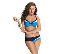 Selente My Secret 1880 attraktiver Bikini in großen Größen mit vorteilhaftem Schnitt, Bikini Dunkelblau/Hellblau/Weiß, BH 75D / Slip M