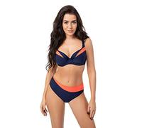 Selente My Secret Damen D7319 moderner Bikini mit Bügel-Top in großen Größen (Made in EU), Marineblau/Orange, Gr. 85E/Slip 42