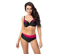 Selente My Secret Damen D7319 moderner Bikini mit Bügel-Top in großen Größen (Made in EU), Schwarz/Dunkelpink, Gr. 85F/Slip 42