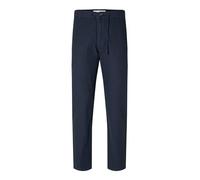 SELECTED HOMME Slim Tapered Fit Hose mit Leinen-Anteil Modell 'BRODY' in Marine, Größe M