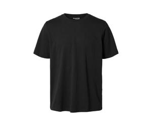 SELETED Homme Herren Slhaspen Slub O-Neck Tee Noos T-Shirt, Schwarz, S EU