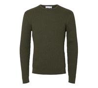 SELETED HOMME Herren SLHBERG Cable Crew Neck NOOS Pullover, Ivy Green/Detail:Melange, M