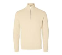 SELETED HOMME Herren SLHDANE LS Knit Structure Half Zip NOOS Strickpullover, Oatmeal, XX-Large