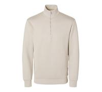 SELETED HOMME Herren SLHEMANUEL Soft Zip HIGH Neck Sweat NOOS Sweatshirt, Pure Cashmere, XXL